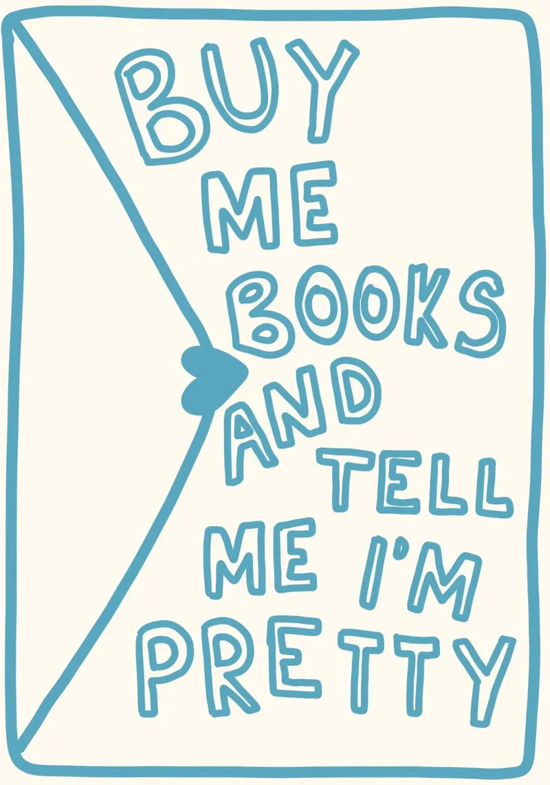 "Sobre artístico "Cómprame libros y dime que soy guapa metacrilato de vintagepod