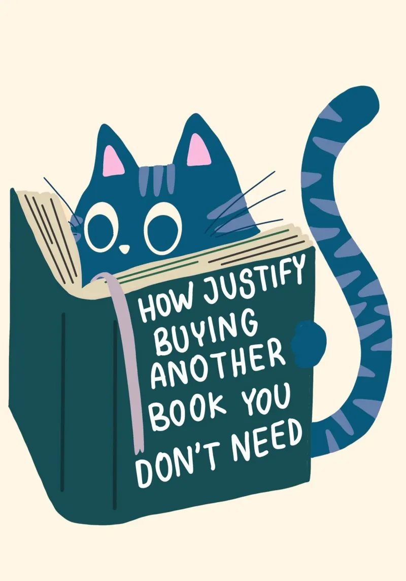 Funny Cat Reading Poster – Book Lover Humor Art Print canvas by vintagepod