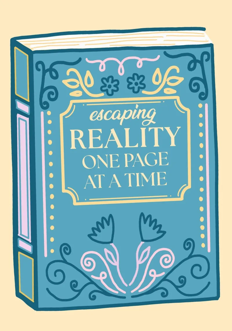 Whimsical Book Art – Escaping Reality Quote Poster poster by vintagepod
