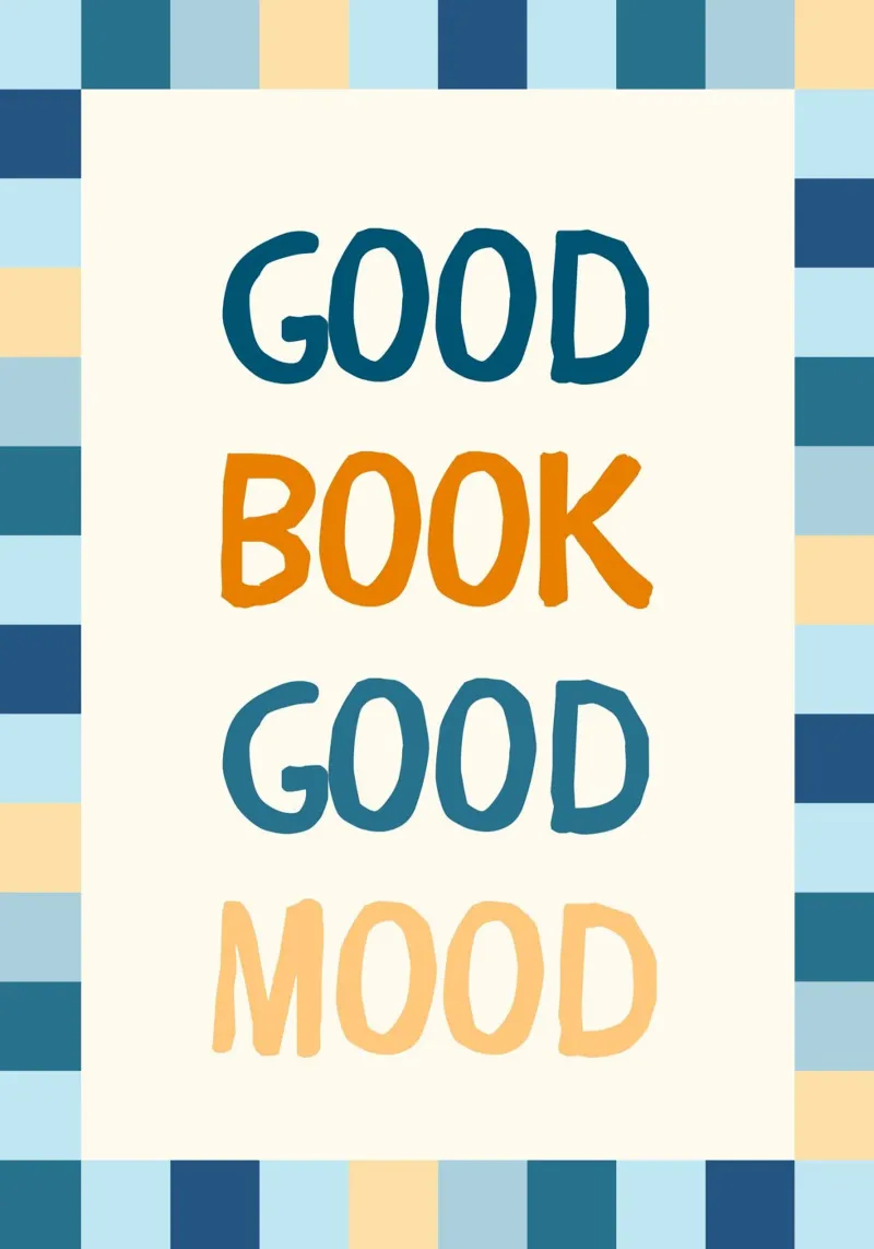 "Good Book Good Mood" Typography Poster - Reading Aesthetic canvas by vintagepod