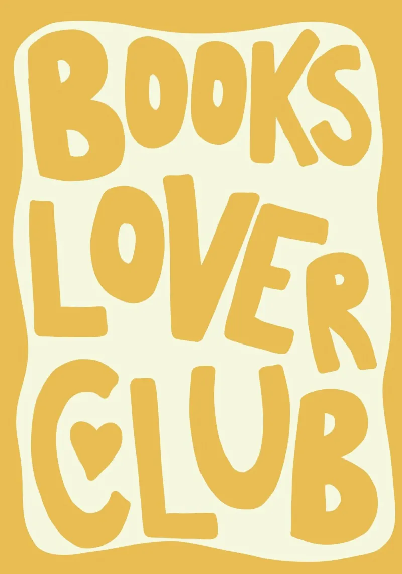 Books Lover Club Poster - Warm Yellow Aesthetic Print canvas by vintagepod