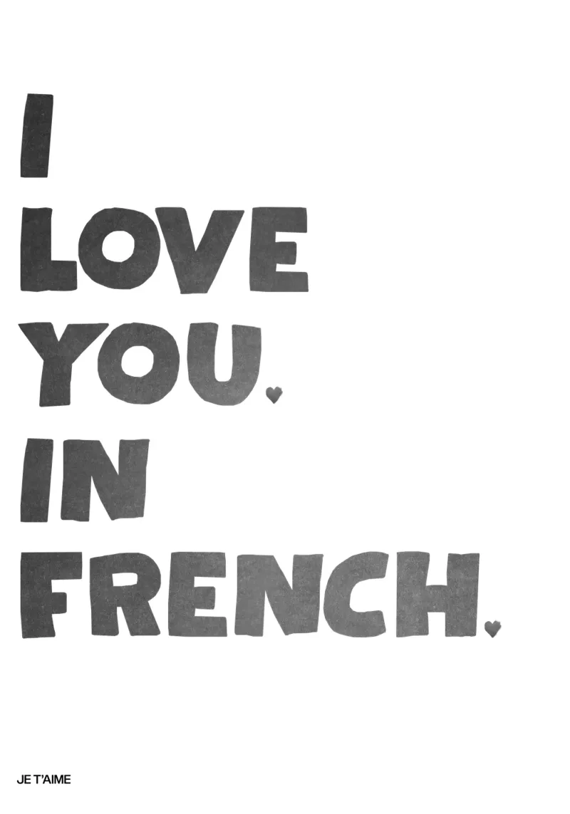 Ti amo in francese pellicola backlit da Attaboy Dsgn