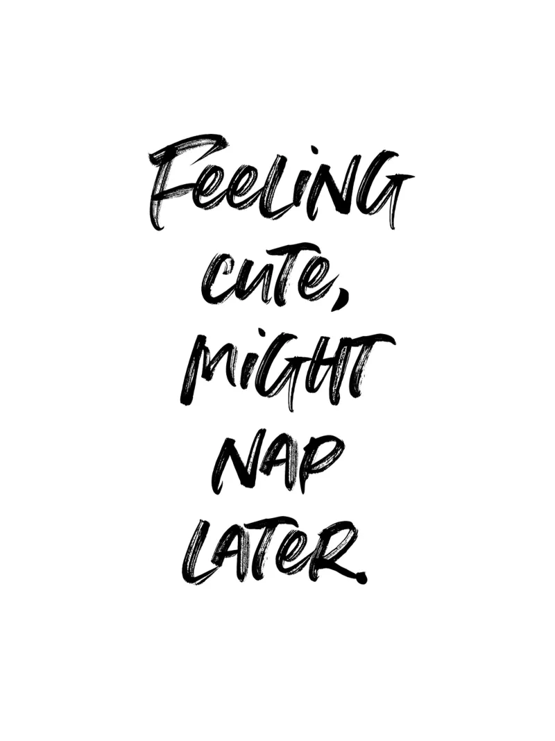 Feeling cute, might nap later | minimalistic design alluminio dibond da just typo