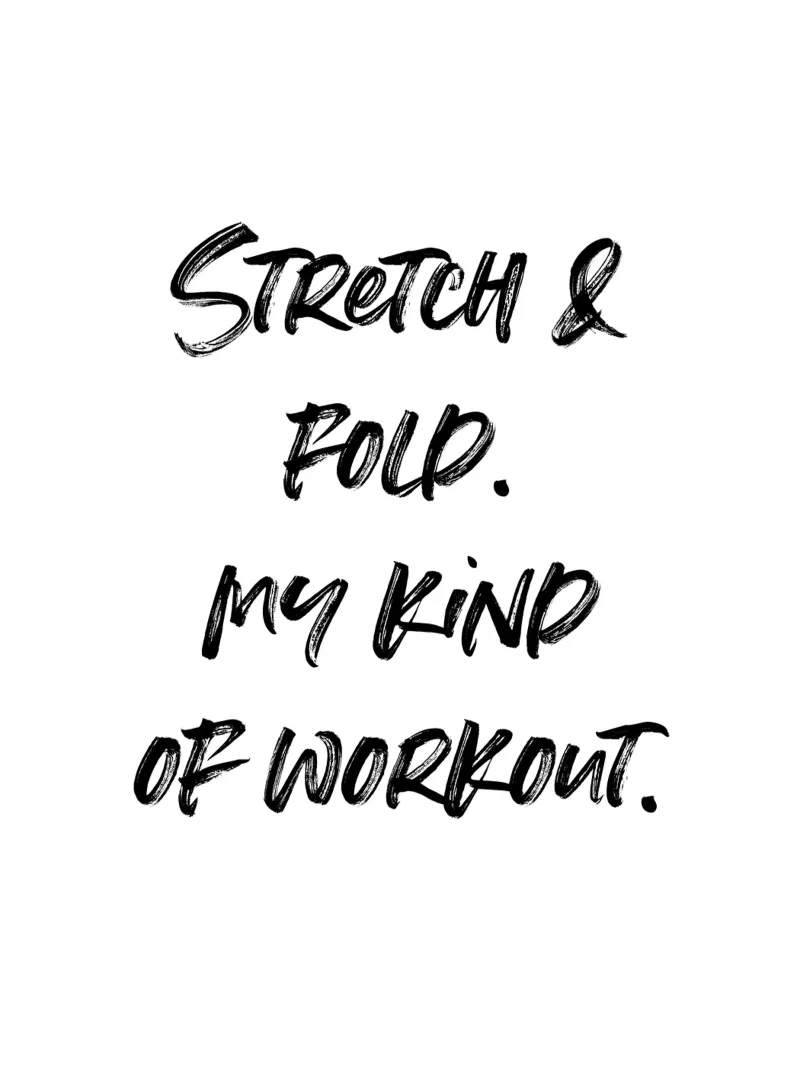 Stretch & Fold. My kind of workout. | minimalistic design poster con telaio in legno da just typo