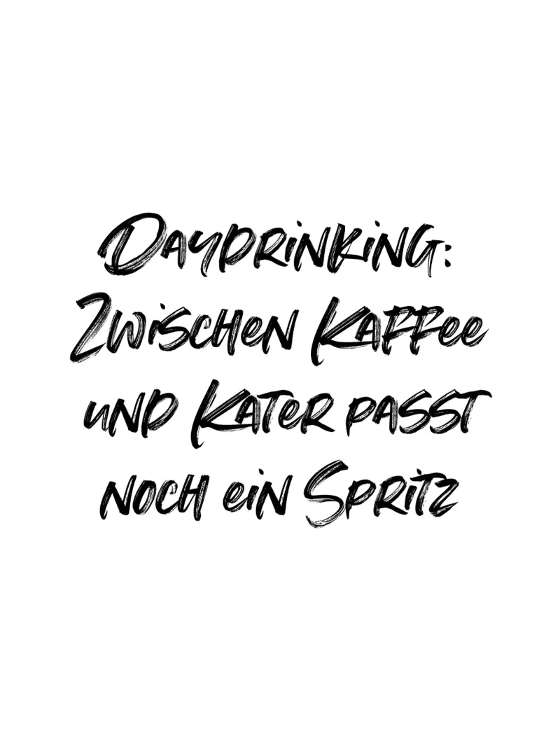 Daydrinking: zwischen Kaffee und Kater | minimalistic design plexiglass da just typo