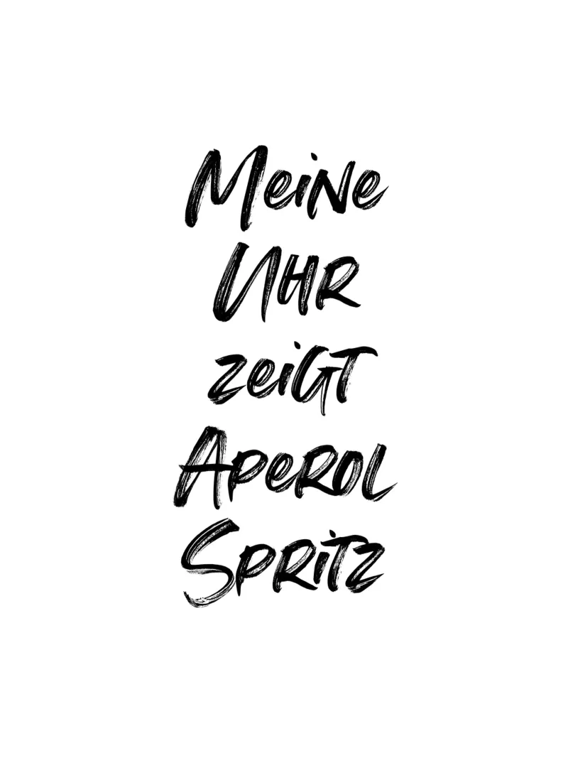 Meine Uhr zeigt Aperol Spritz | minimalistic design carta hahnemühle da just typo
