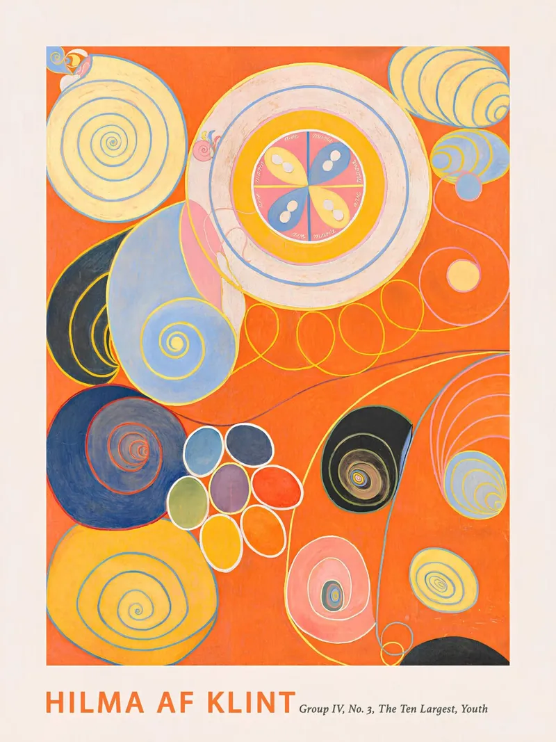 Hilma af Klint "Jeugd" Abstracte Spiraalvormige Kunstdruk canvas van homdeco