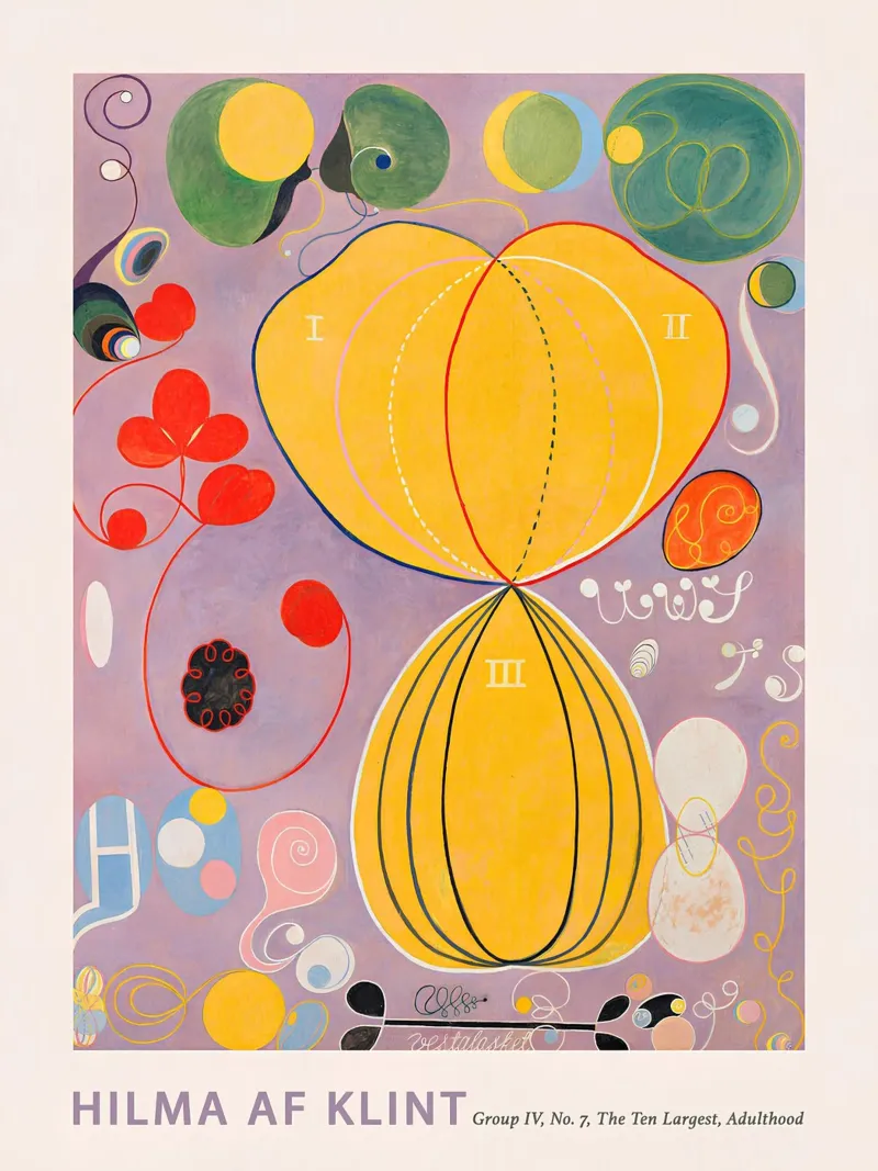 Hilma af Klint "Adulthood" Abstract Botanical Print canvas by homdeco