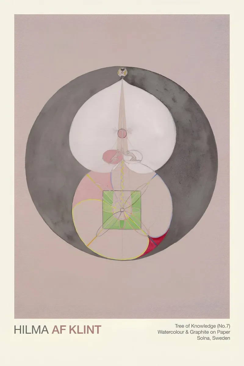 Hilma af Klint "Albero della conoscenza n. 7" Nucleo astratto pellicola backlit da homdeco