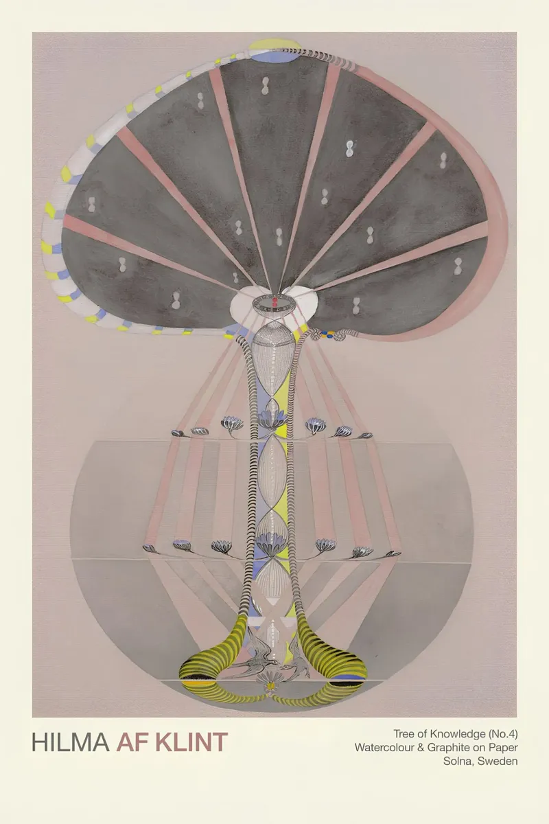 Hilma af Klint "Albero della conoscenza n. 4" Radici astratte pellicola backlit da homdeco