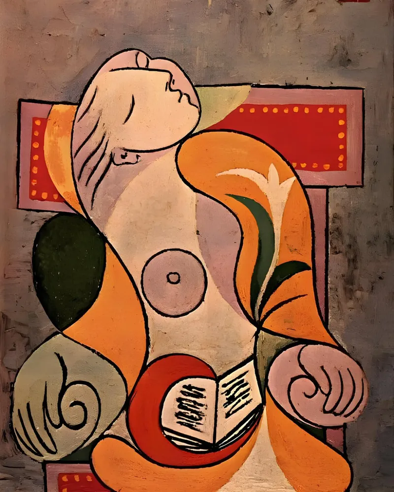 Picasso "Woman Reading" Cubist Masterpiece Print hahnemühle by homdeco