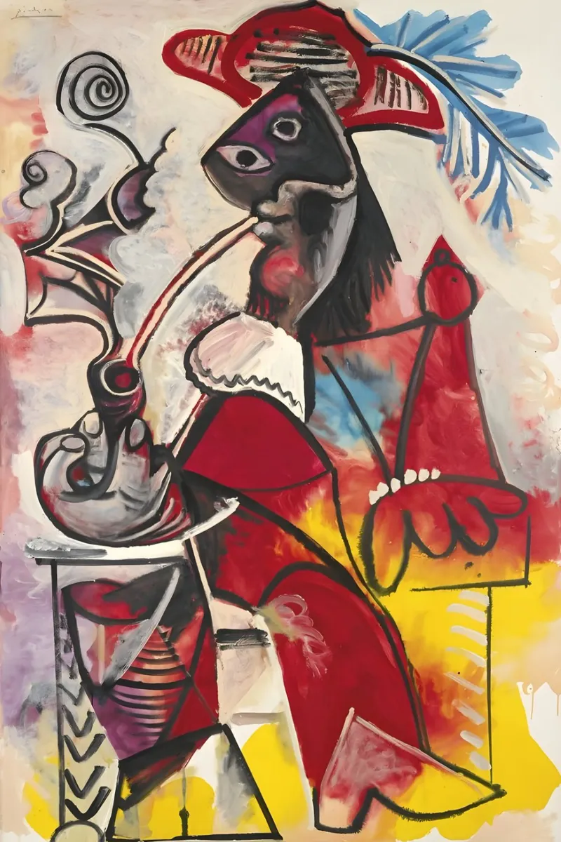 Picasso "Smoking Figure" Dynamic Abstract Masterpiece hahnemühle by homdeco