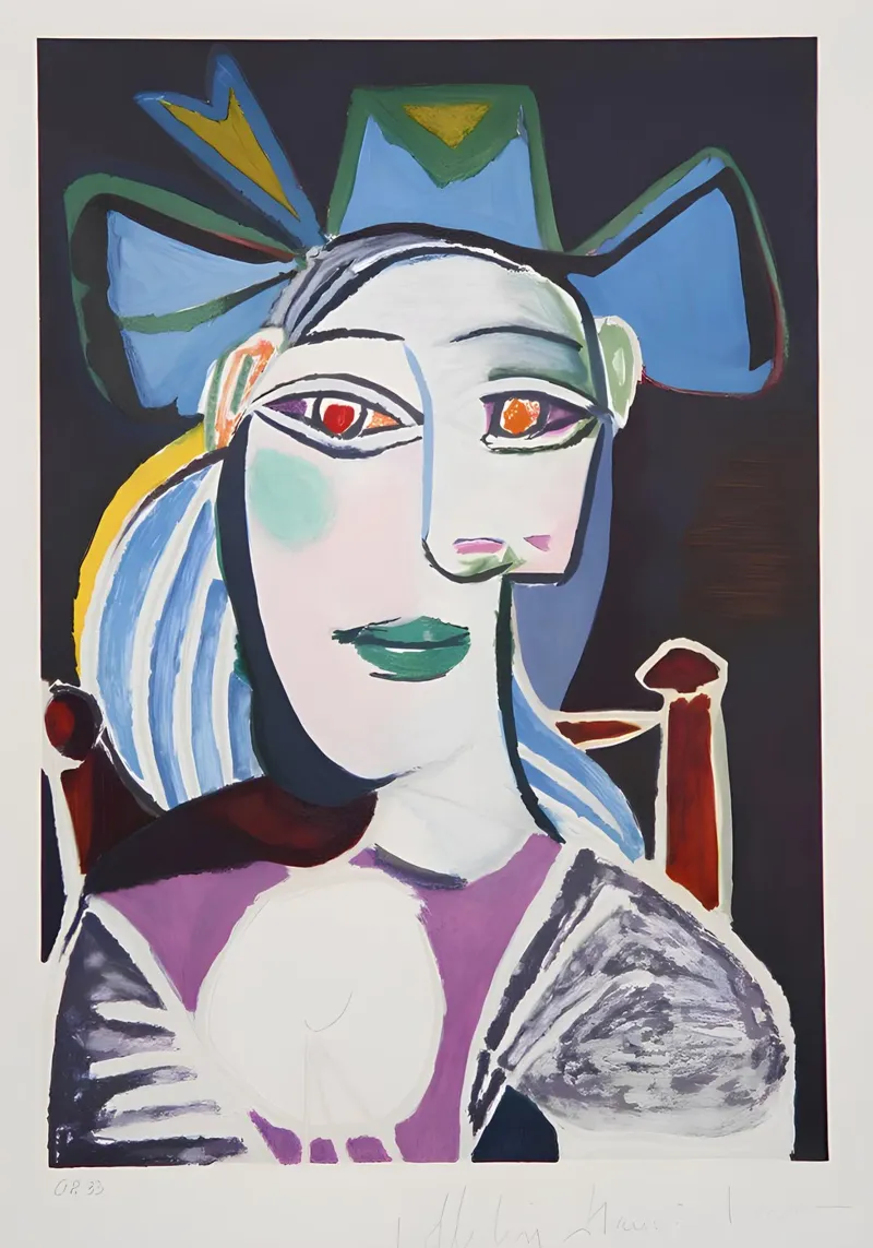 Picasso "Vrouw met hoed" Expressief portret Print hahnemühle van homdeco