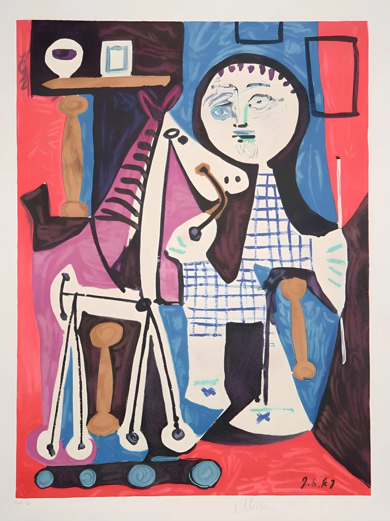Picasso "Figure with Scales" Abstract Composition hahnemühle by homdeco
