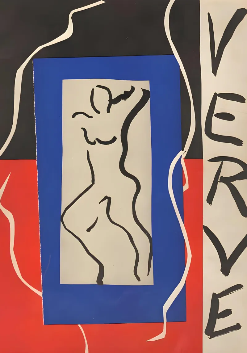 Matisse "Verve" Abstract Naakt Cut-Out Print canvas met Baklijst van homdeco