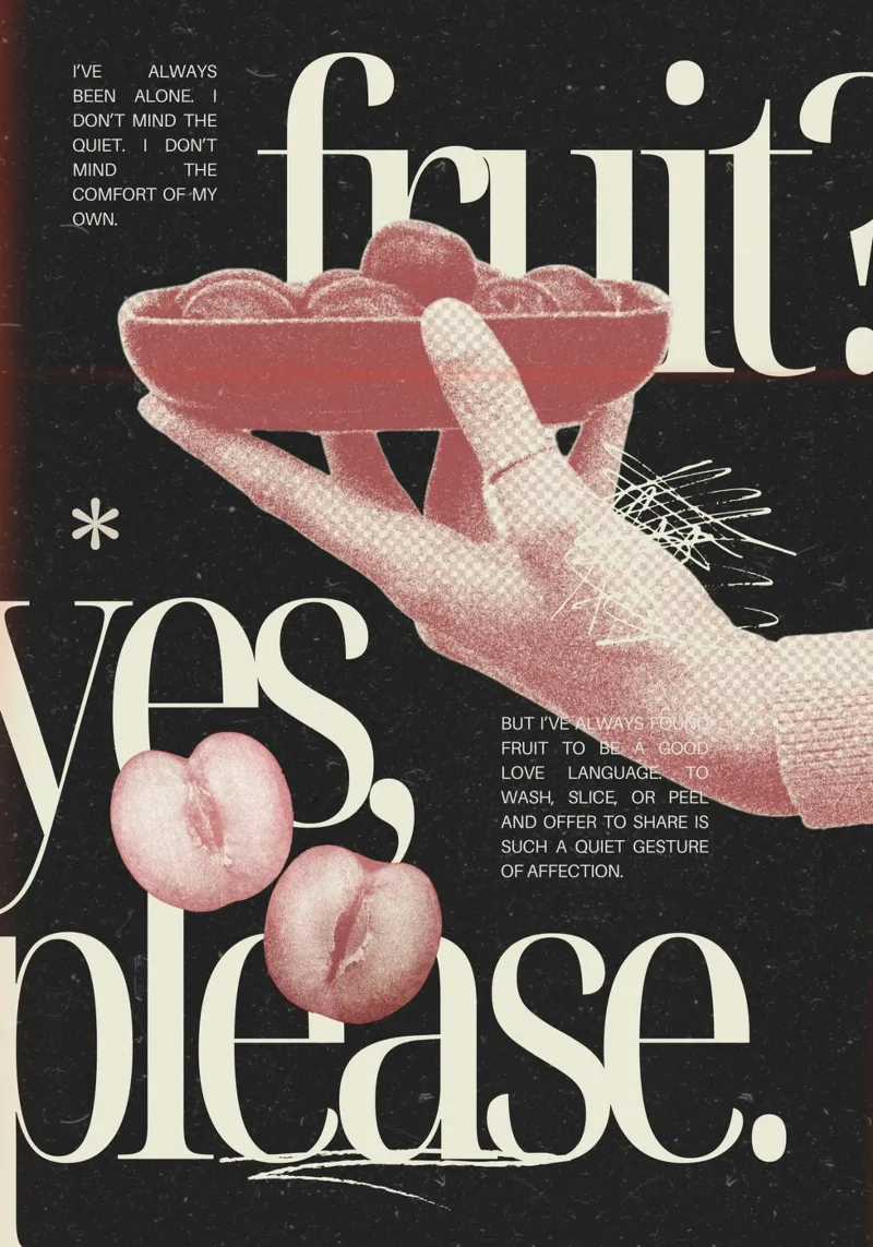 "Fruit?" Abstract Still Life - Minimalist & Retro Typography poster with plastic frame by NorwesClub