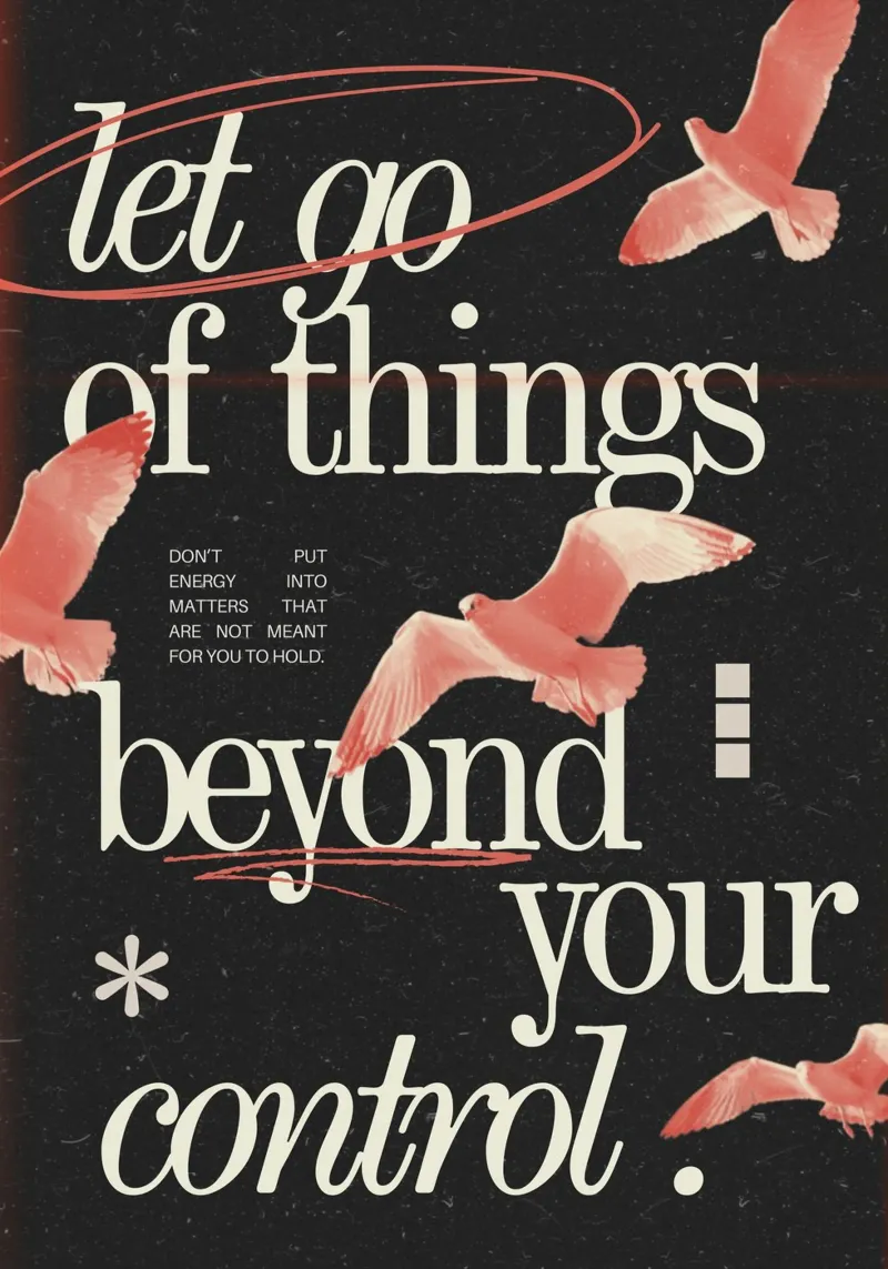 "Let Go of Things Beyond Your Control" - Motivational Avian canvas by NorwesClub
