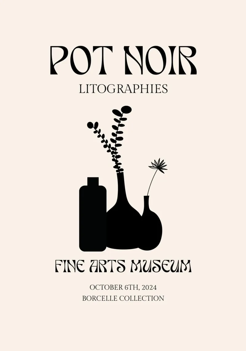Litografie "Pot Noir" della Collezione Borcelle - Esposizione al Museo poster con telaio in plastica da NorwesClub