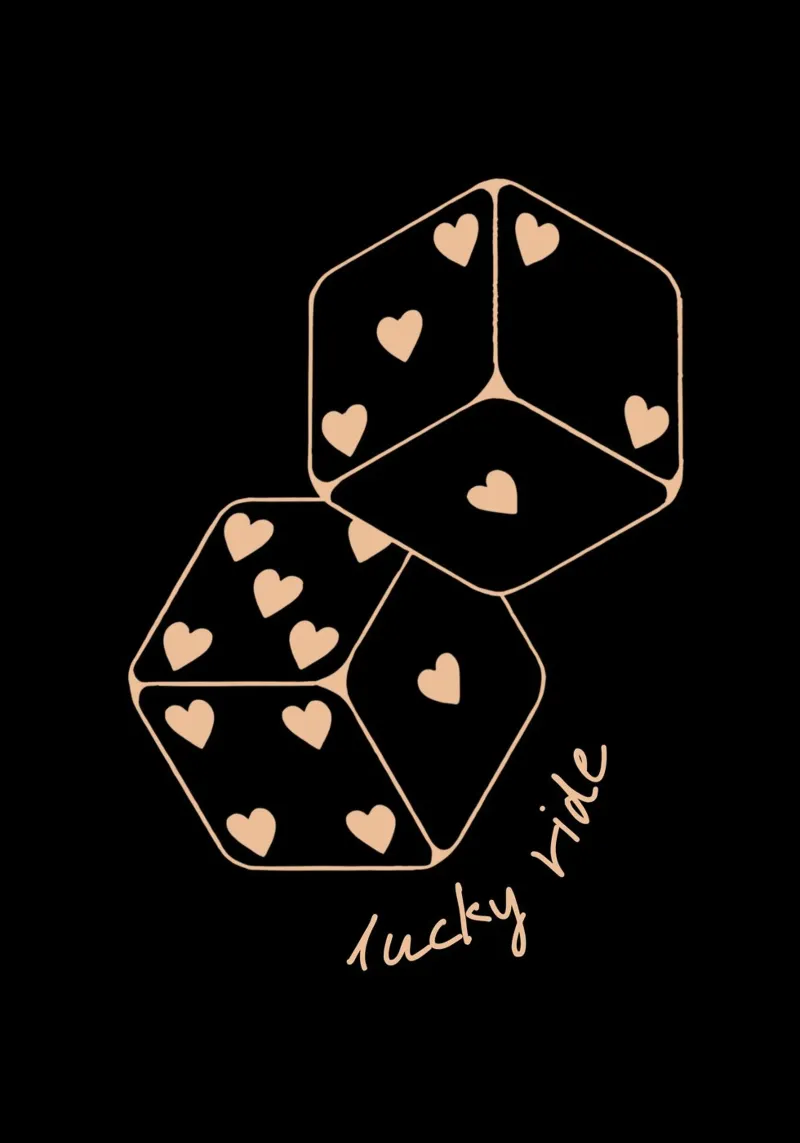 "Lucky Ride" Heart Dice - Minimalist Art Print canvas with Floater frame by NorwesClub