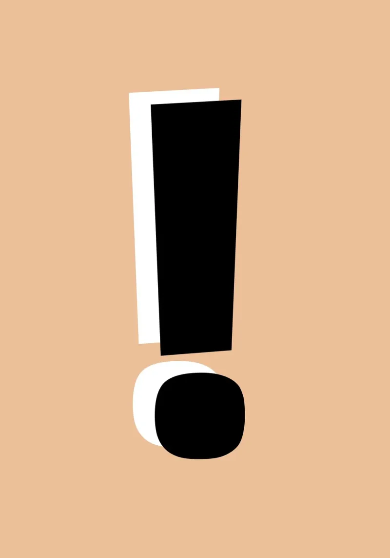 Point d'exclamation audacieux - Minimalist Graphic Art Print hahnemühle de NorwesClub