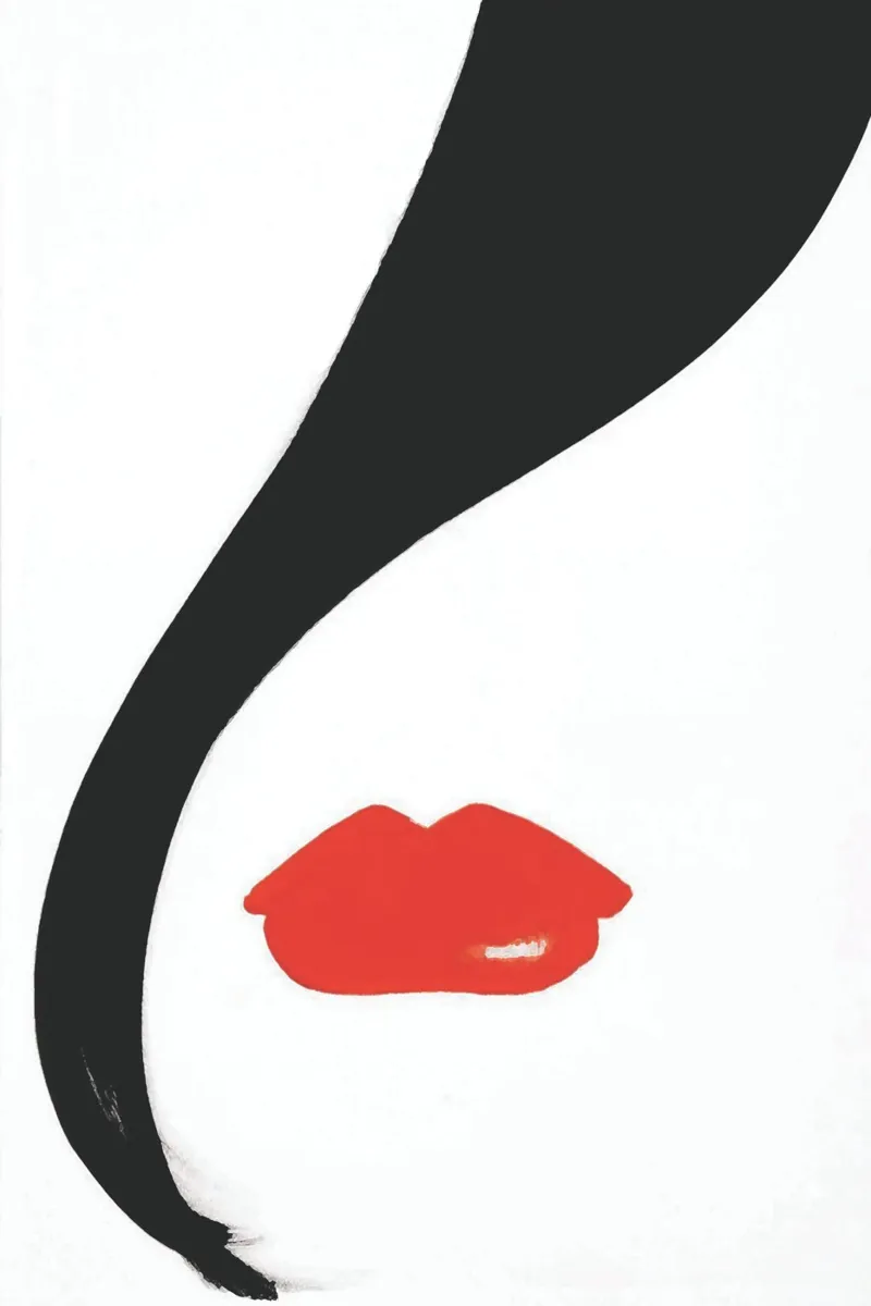 Rossetto rosso, arte della moda vintage tela con Cornice a cassetta da Vibrant Vintage Prints