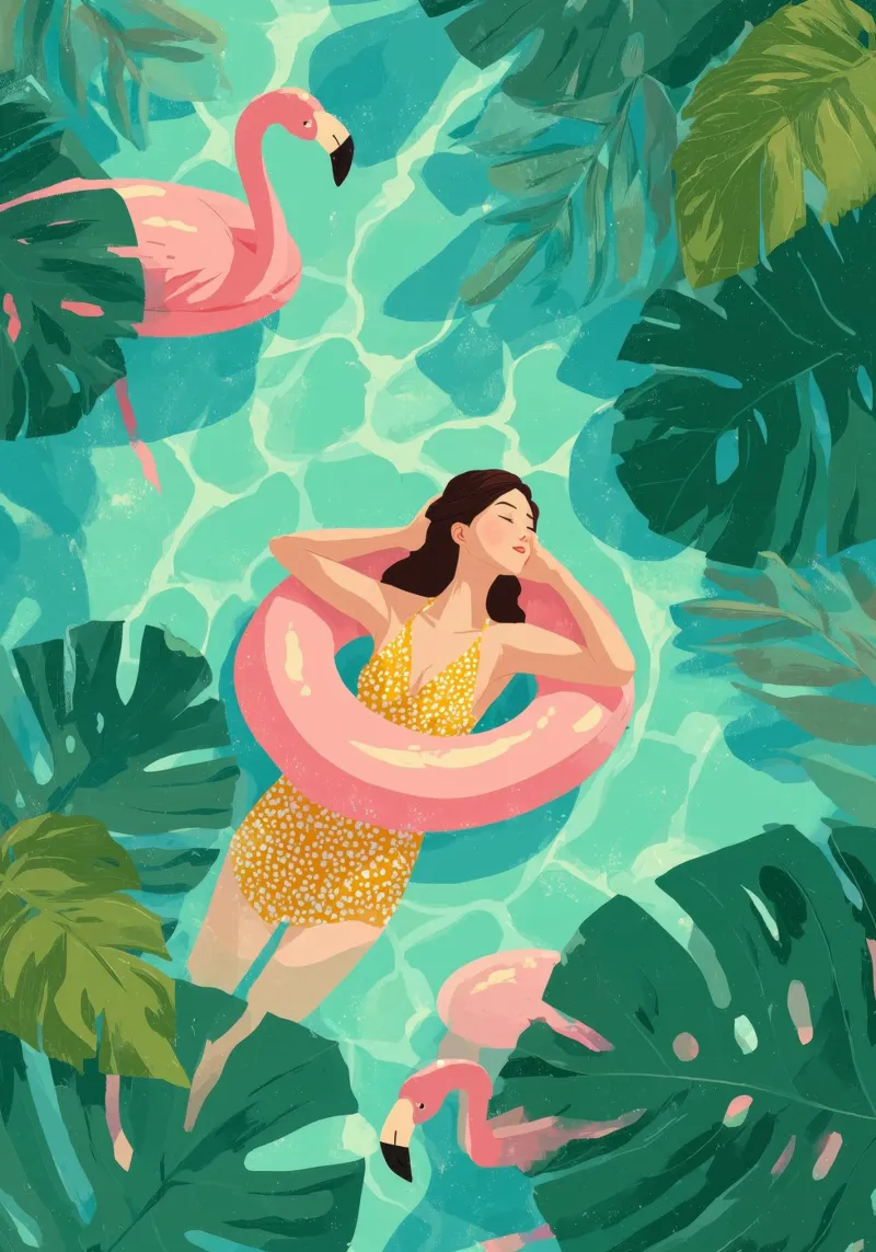 Flamingo Dreams I alluminio dibond da Clara August