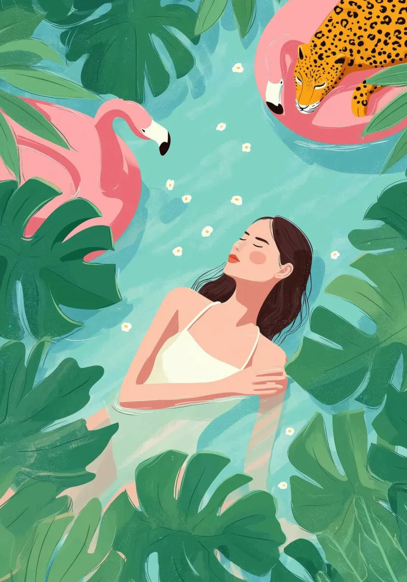 Flamingo Dreams II alluminio dibond da Clara August