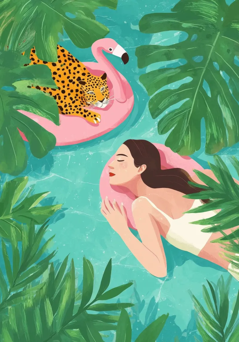 Flamingo Dreams III alluminio dibond da Clara August