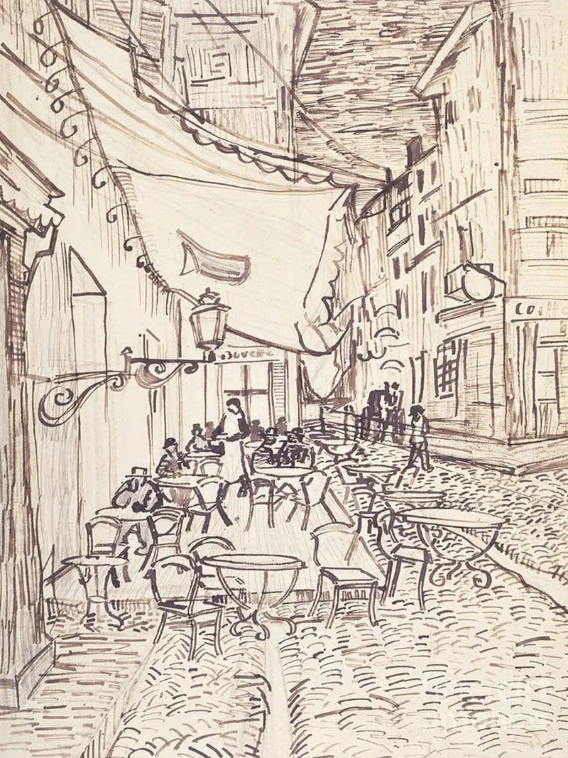 Terrazza del caffè di notte settembre 1888 carta hahnemühle da ValerieArt