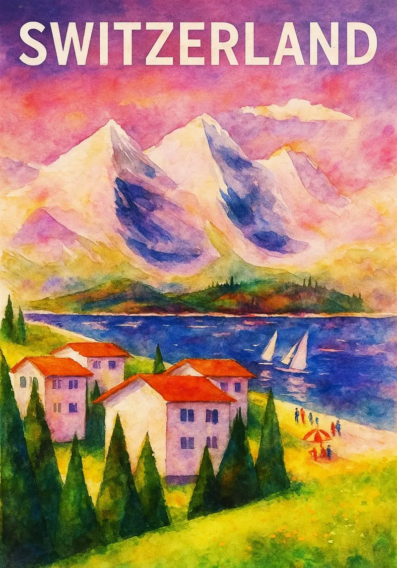 Schweiz Malerei Imagination Poster von Diamond