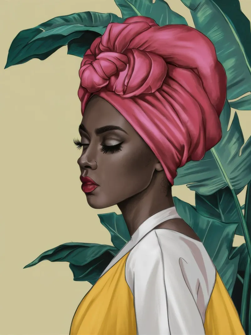 Grace in turbante rosa pellicola backlit da Flock Reverie
