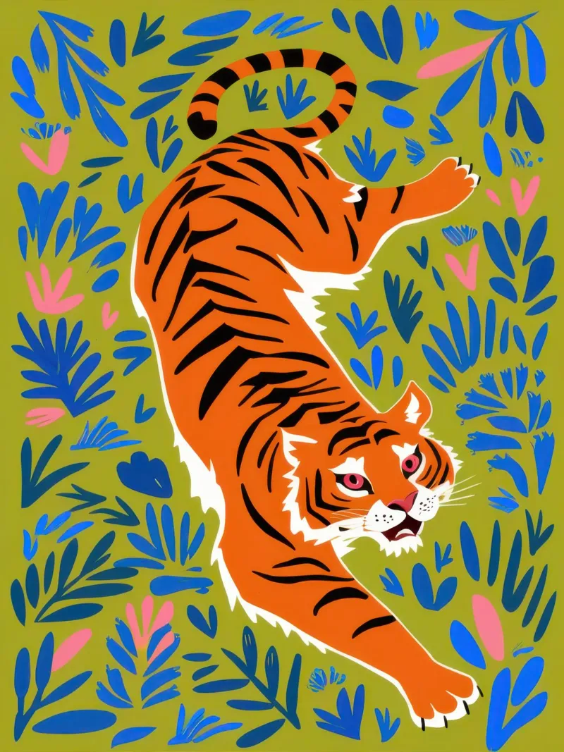 Tiger in the Jungle forex plate by Flock Reverie