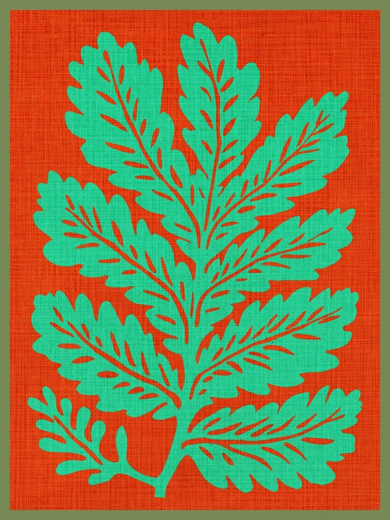 Mintblad print canvas van DanielDesign