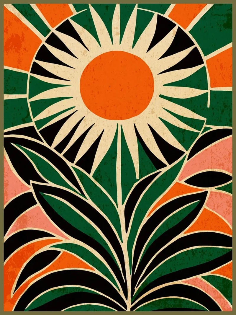Girasole colorato retrò pellicola backlit da Andrew S Morrison