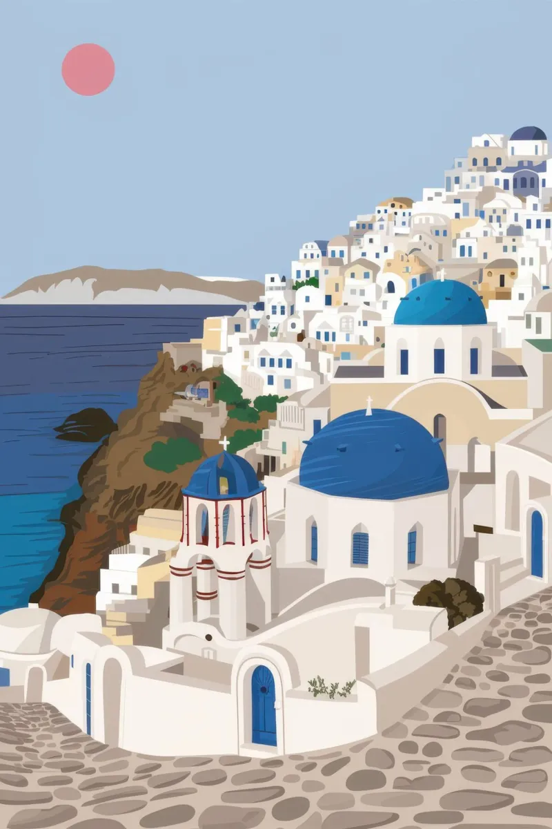 Santorini Serene Vista carta hahnemühle da Flock Reverie
