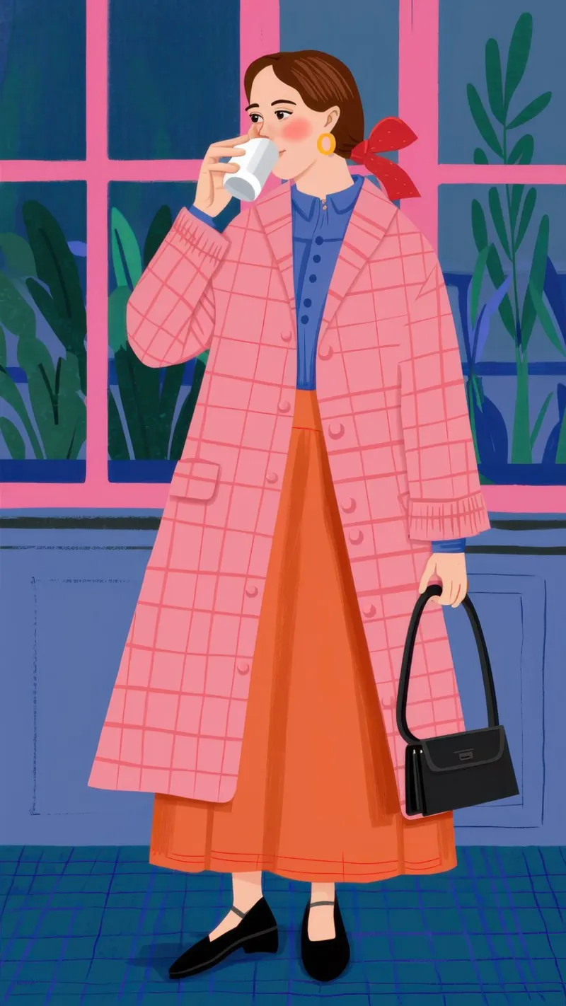 Chic con un cappotto rosa pellicola backlit da Flock Reverie
