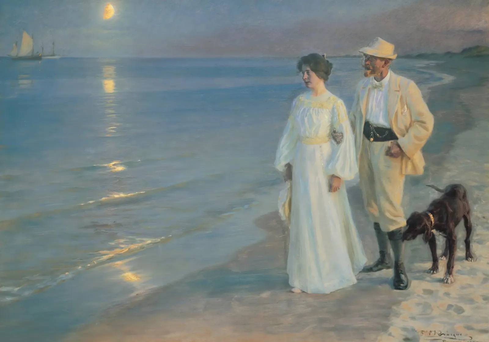 Peder Severin Krøyer - Serata estiva sulla spiaggia di Skagen pellicola backlit da shoplena