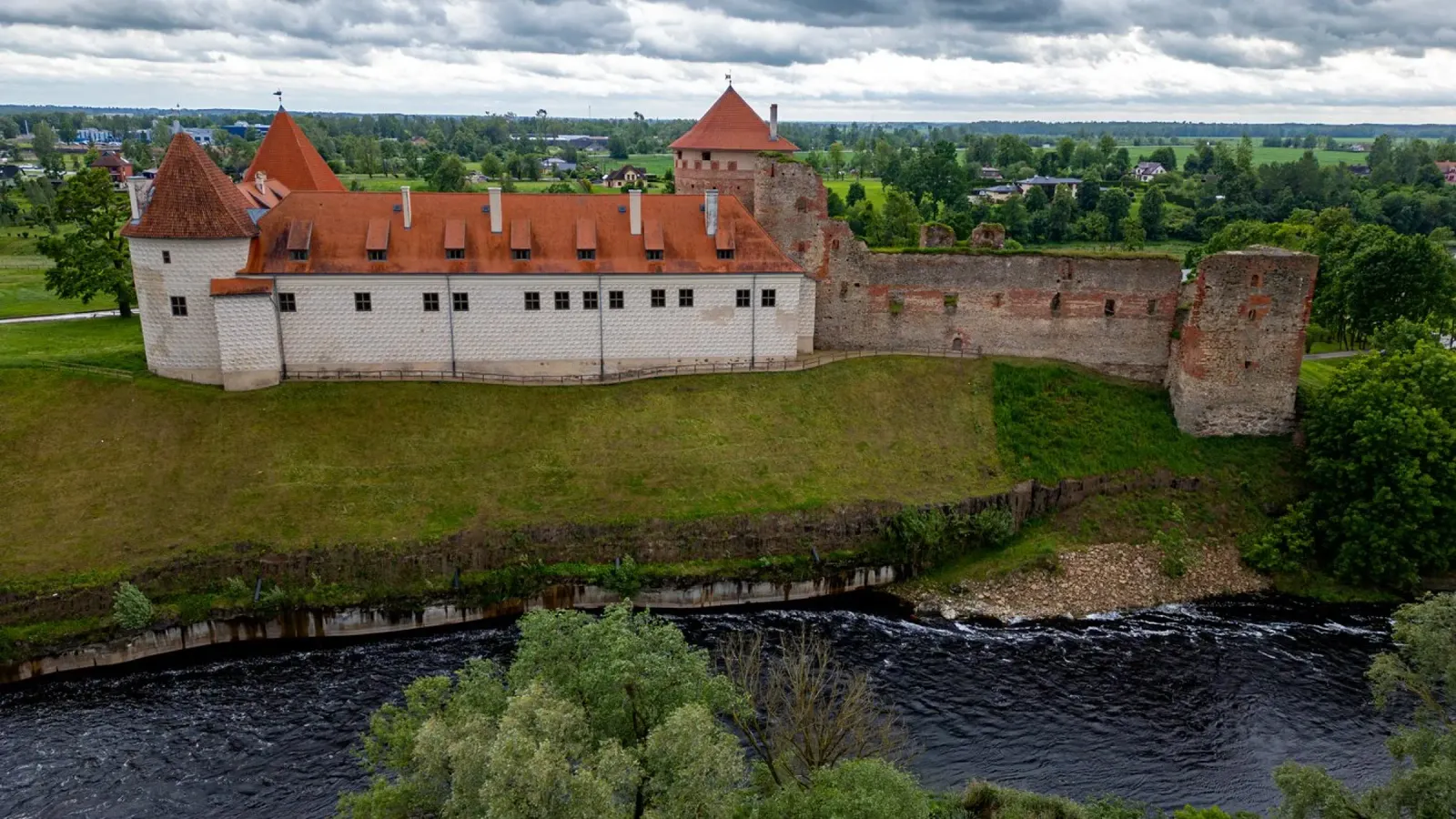 Castle of Bauska in Latvia canvas with Floater frame by anderm