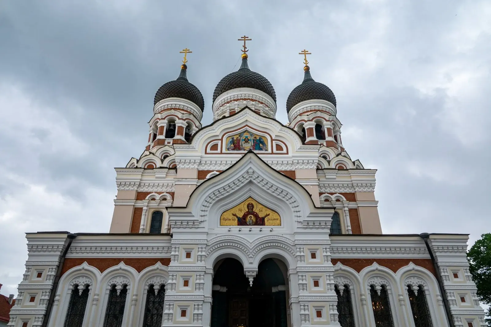 Alexander Nevski orthodoxe kathedraal in Tallin, Estland canvas met Baklijst van anderm