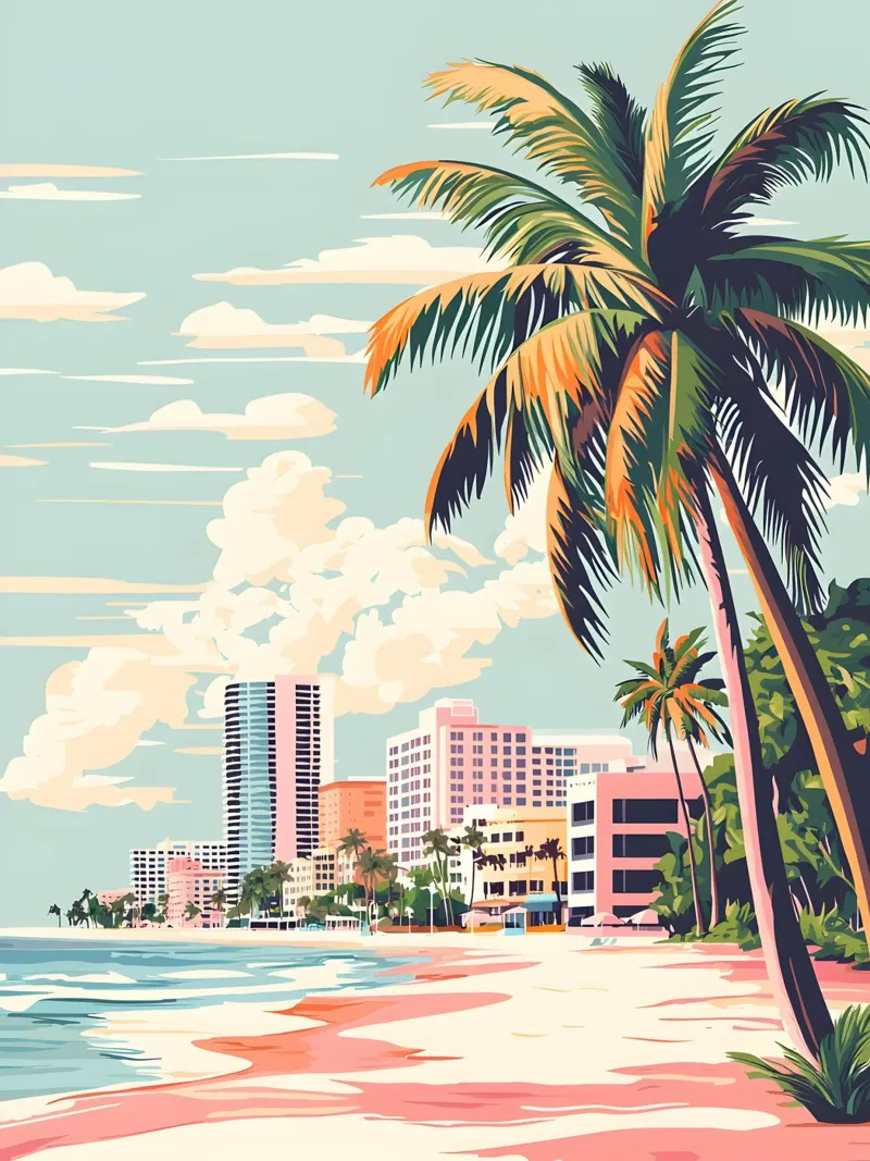 Miami Beach poster con telaio in plastica da Gypsy Galleria