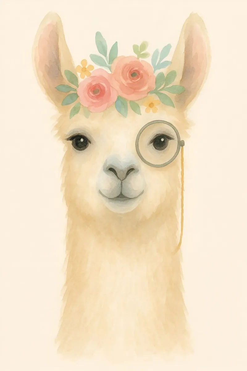 Sir Llama-Lot - Blumenschmuck & Monokelzauber Hahnemühle von Graceful Desine