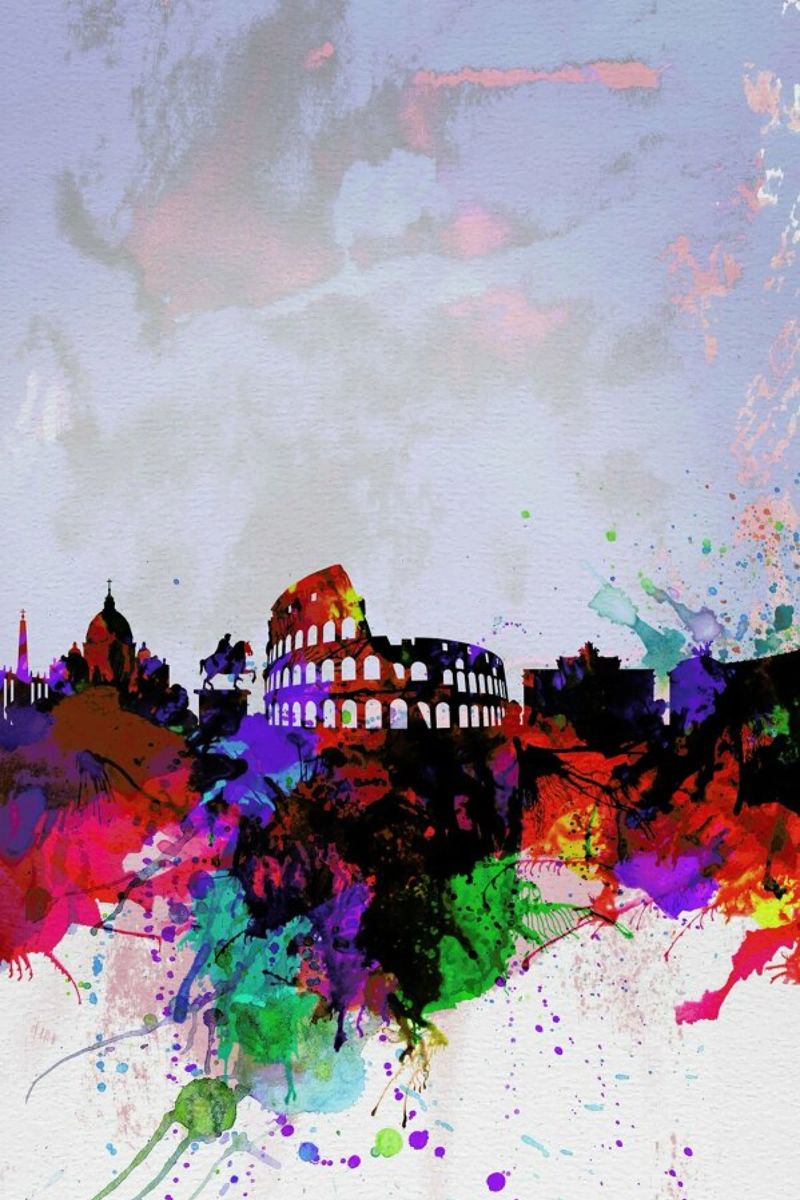 Rome Watercolor Skyline poster by Naxart