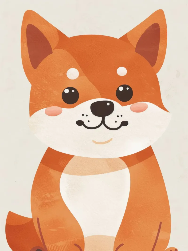 Allegro Shiba Inu dagli occhi luminosi e dal sorriso affascinante carta hahnemühle da DesignDoodle