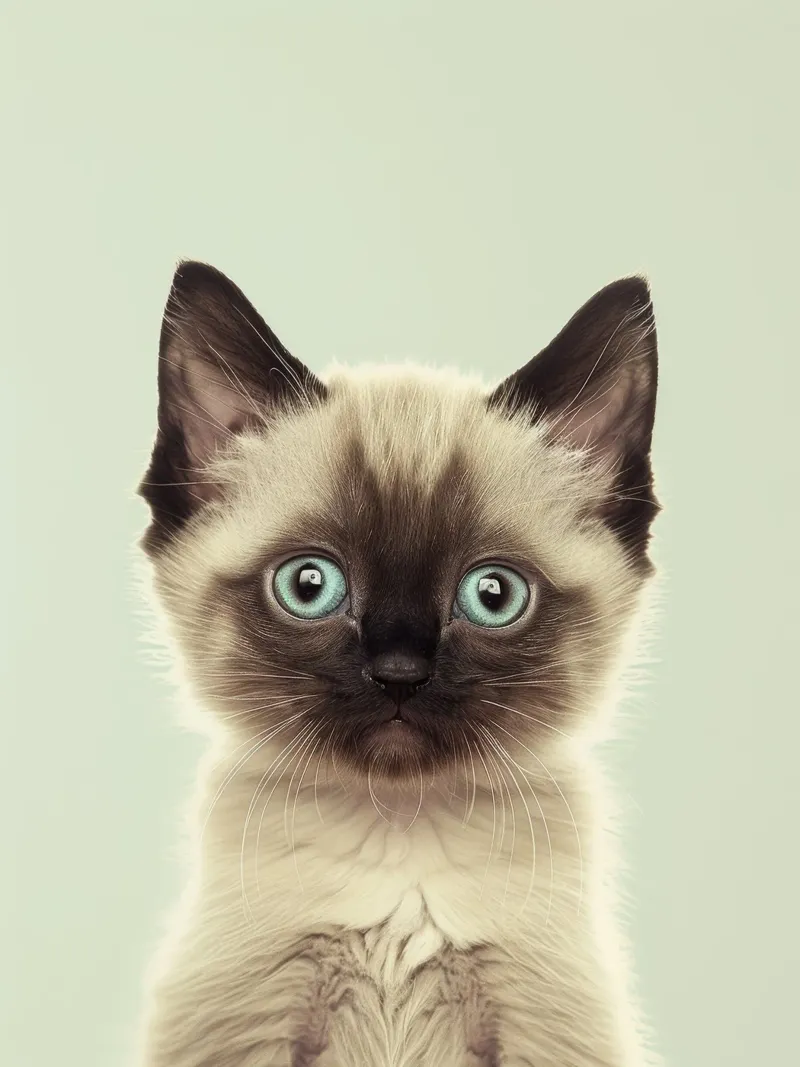 Un simpatico gattino con straordinari occhi azzurri e marcature distinte pellicola backlit da DesignDoodle