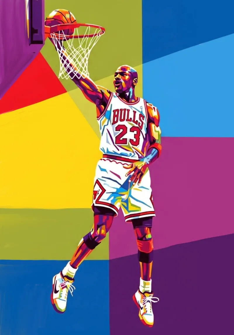 Michael Jordan WPAP art style pellicola backlit da Hantamrata