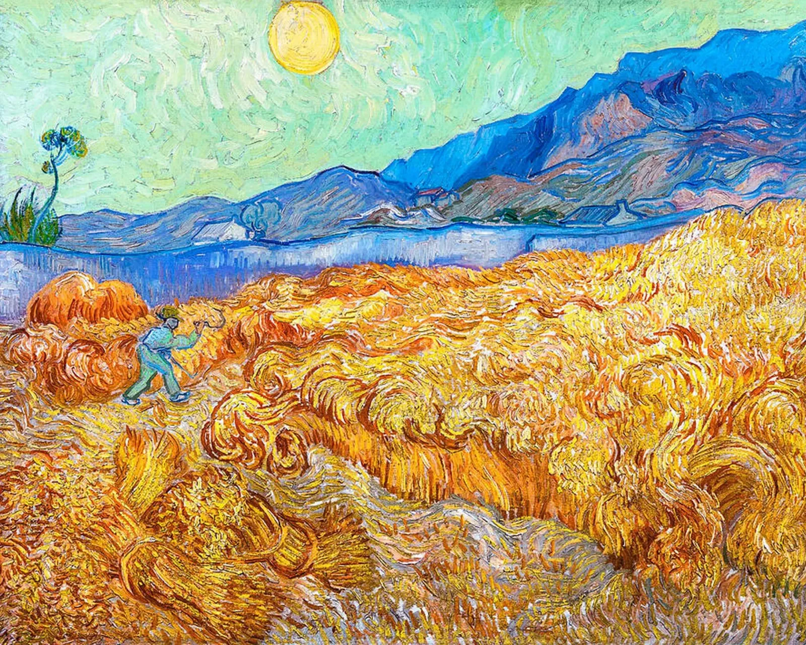 Campo di grano con mietitore 1889 pellicola backlit da ValerieArt