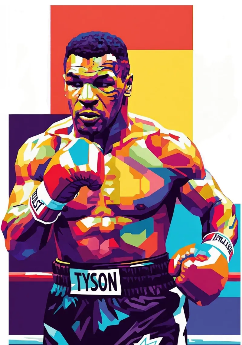Mike Tyson WPAP art style pellicola backlit da Hantamrata