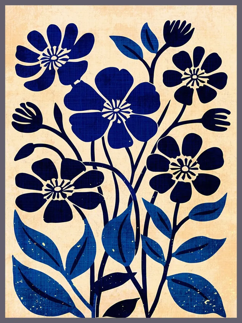 Fiori selvatici blu pellicola backlit da Modern Geometry