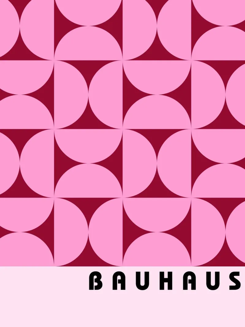 Bauhaus Pink Grid | Geometric Retro Poster hahnemühle by Studio Vibe