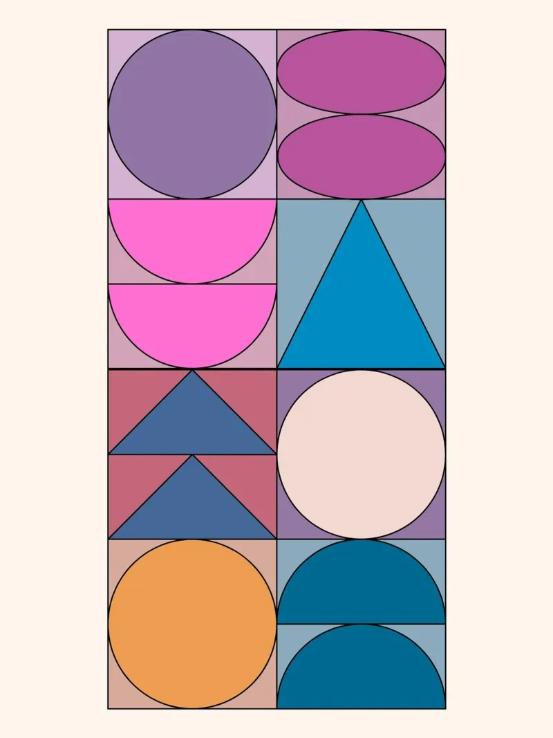 Geometric Shapes | Colorful Bauhaus Art Print metacrilato de Studio Vibe